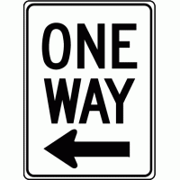 One Way Left Arrow Sign