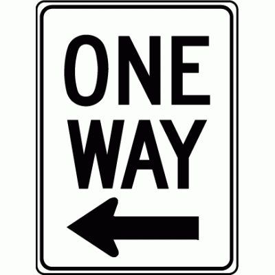 One Way Left Arrow Sign